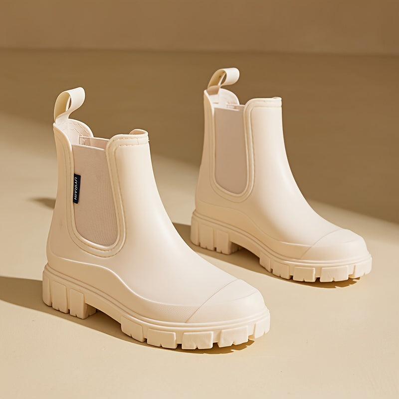 Women’s Ankle Boots with Elastic Side Panels and Chunky Sole