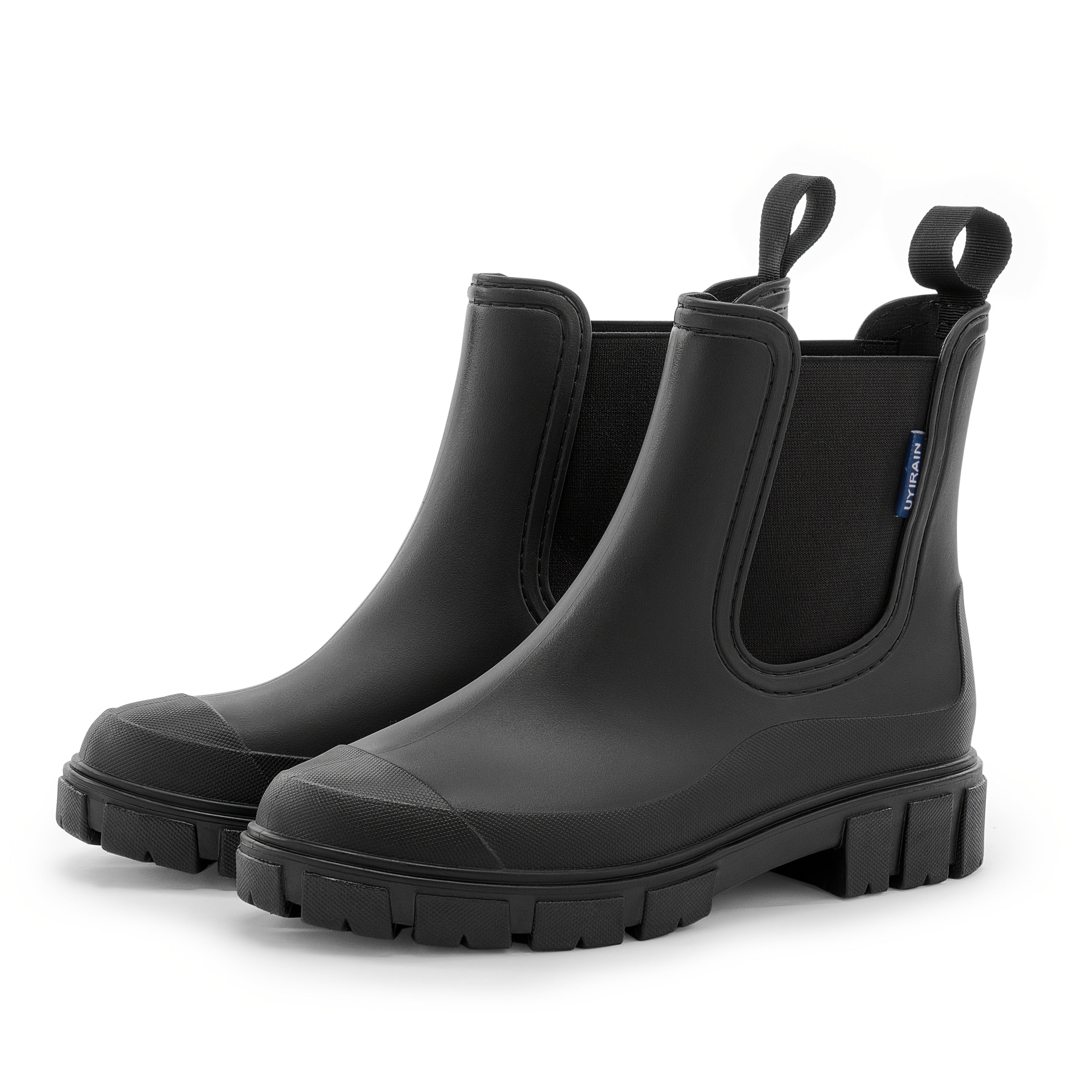 Women’s Ankle Boots with Elastic Side Panels and Chunky Sole