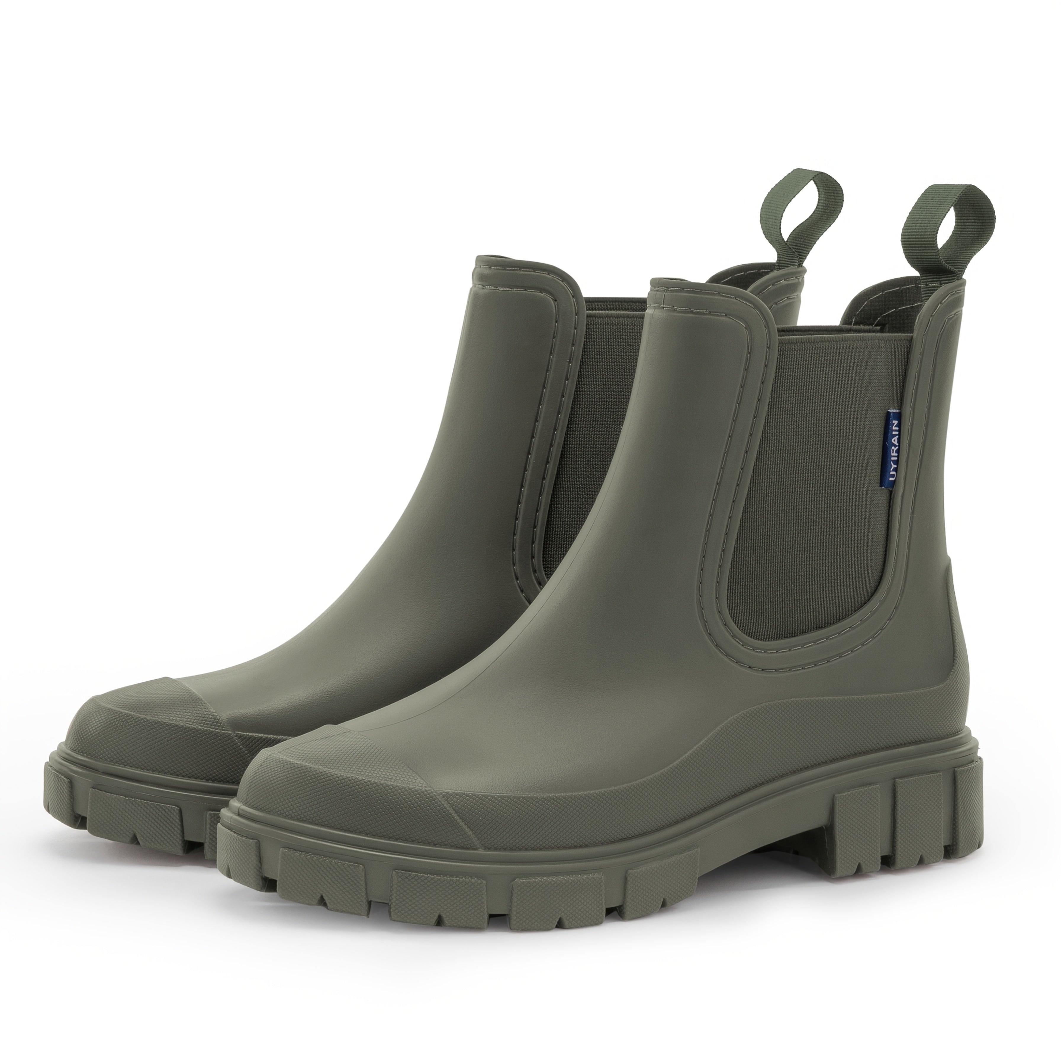Women’s Ankle Boots with Elastic Side Panels and Chunky Sole