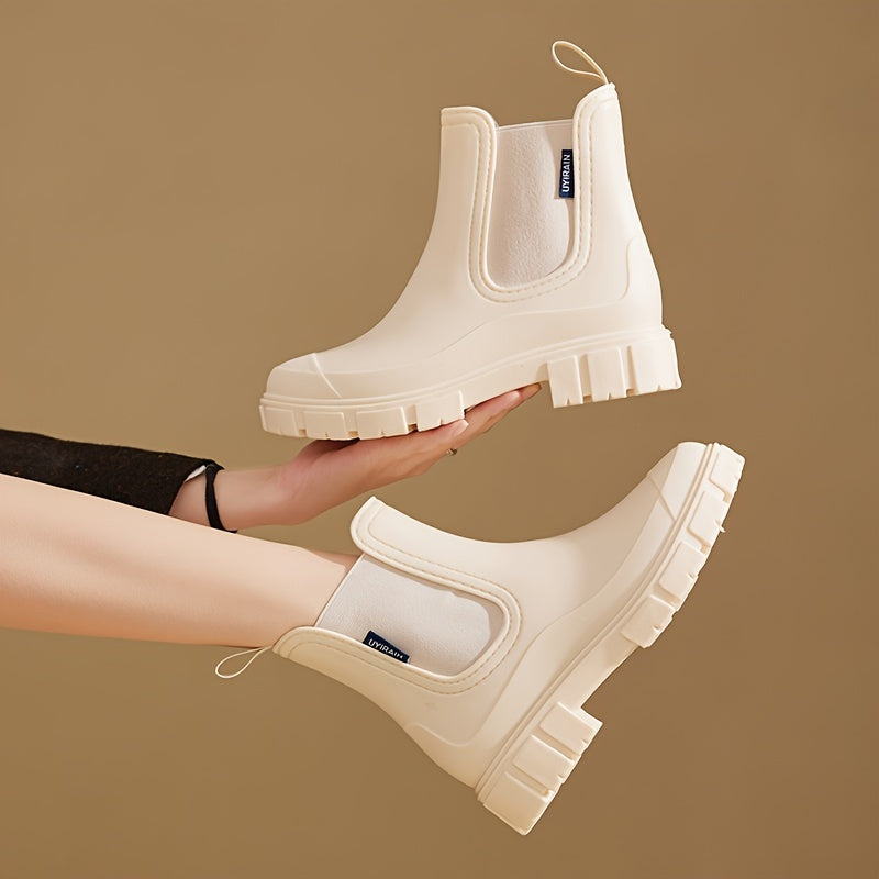 Women’s Ankle Boots with Elastic Side Panels and Chunky Sole