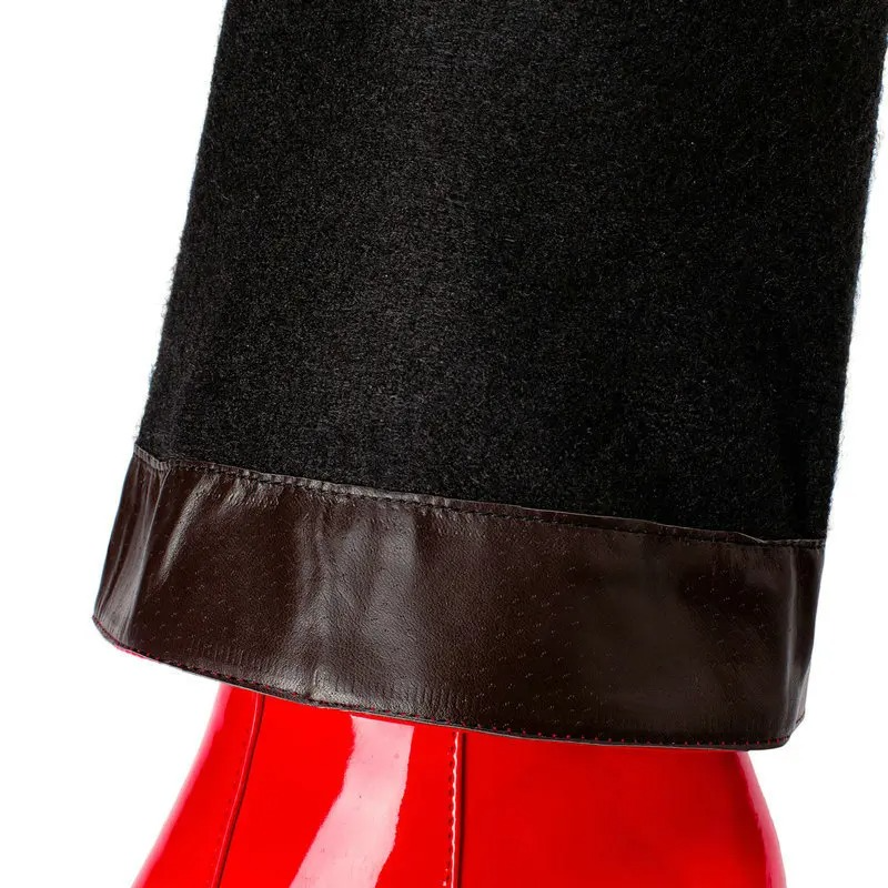 Women’s Knee-High Boots with Block Heel and Side Zipper