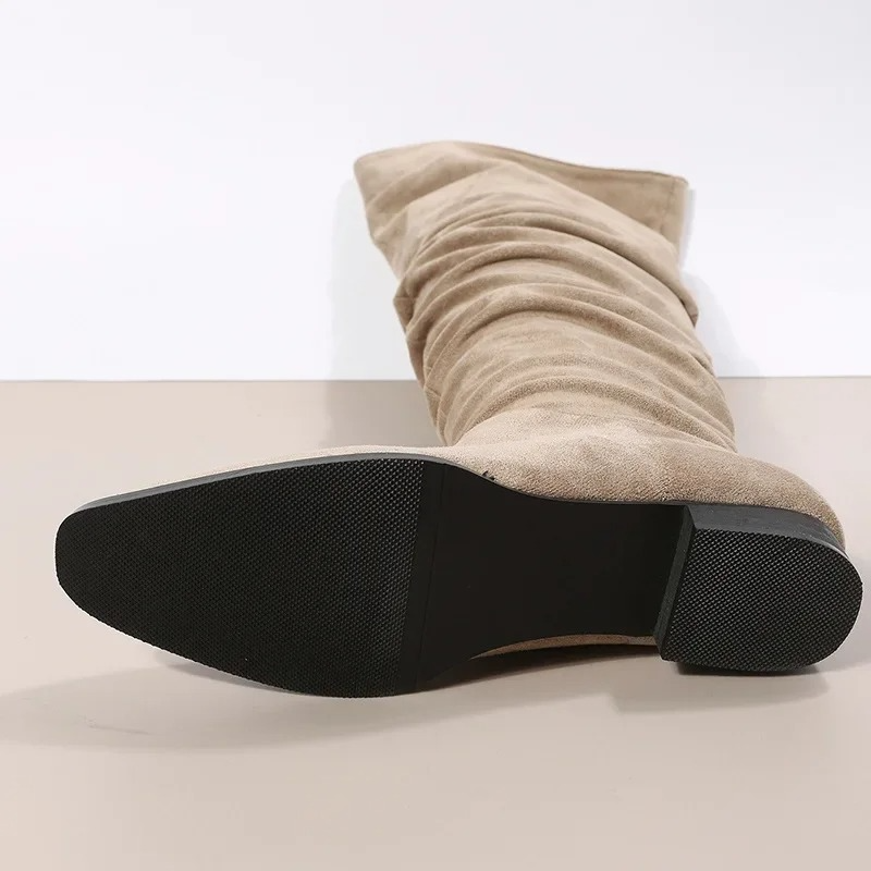 Women’s Knee-High Boots with Slouch and Flat Sole
