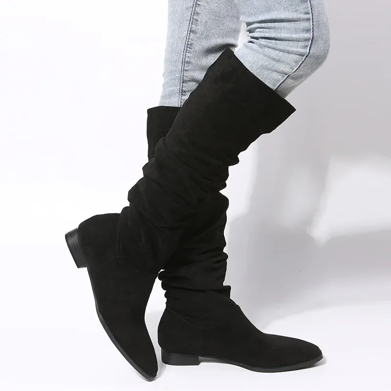 Women’s Knee-High Boots with Slouch and Flat Sole
