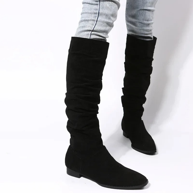 Women’s Knee-High Boots with Slouch and Flat Sole