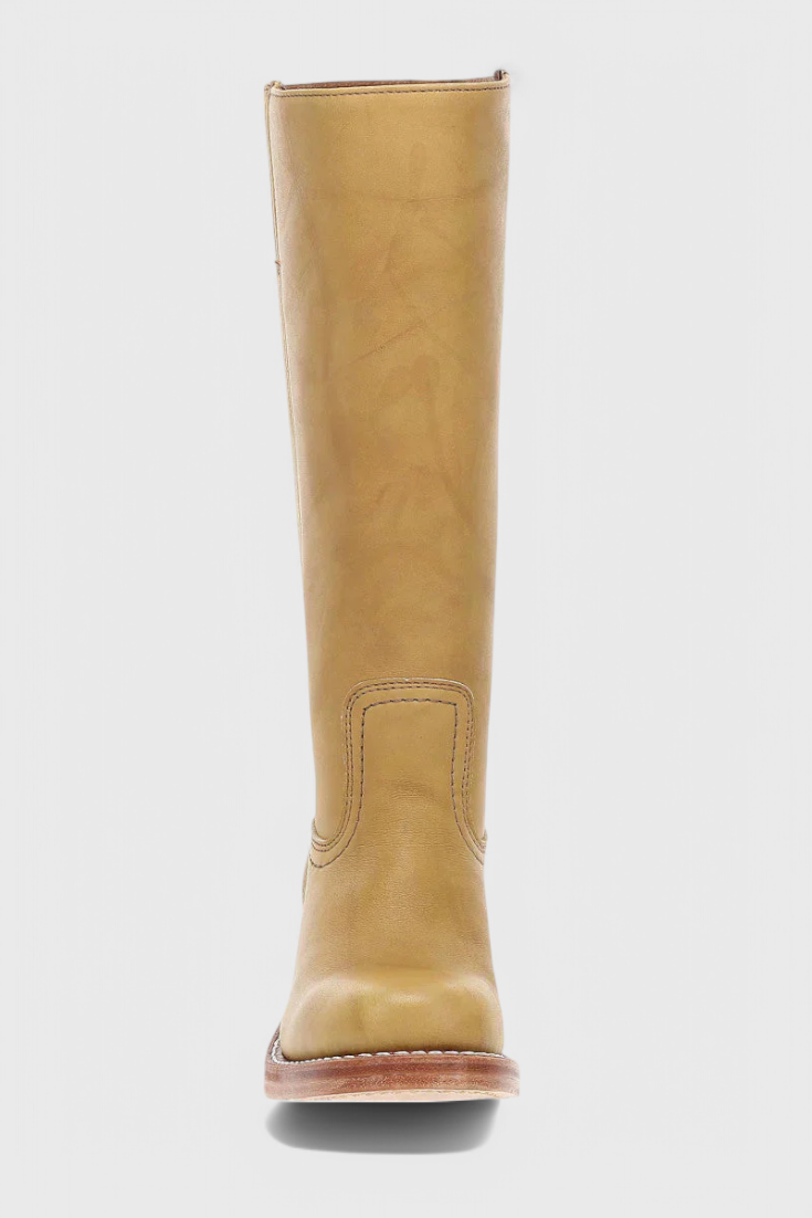 Women's Knee High Boots with Stacked Heel and Round Toe