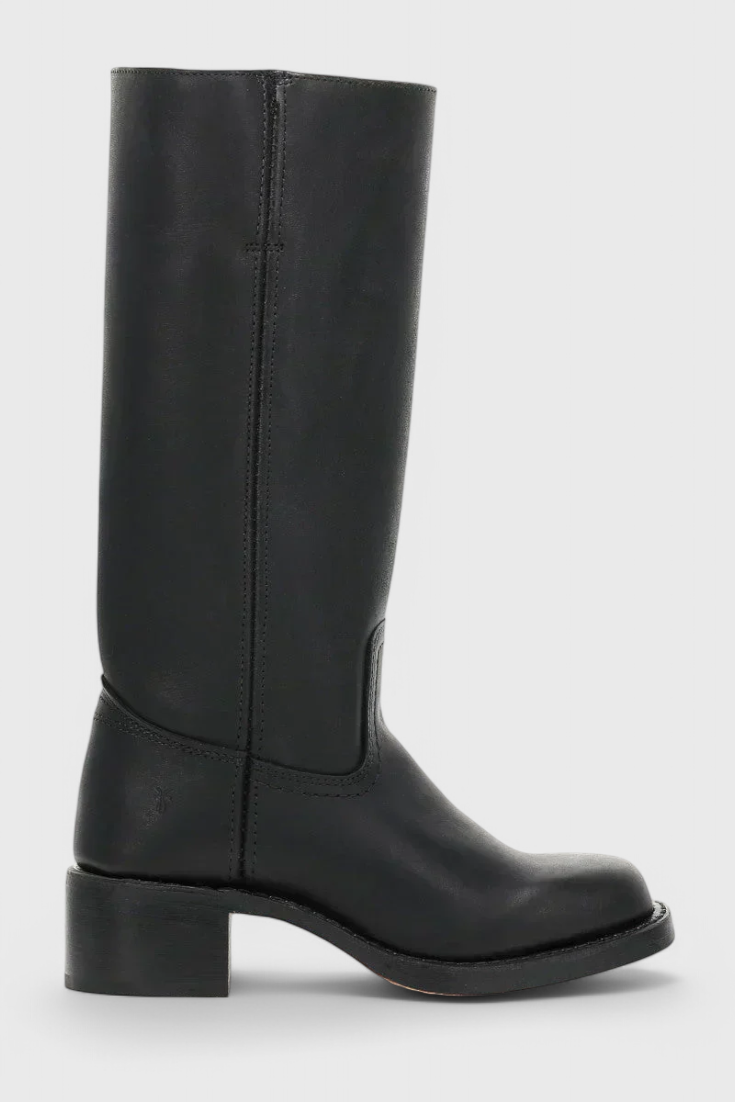 Women's Knee High Boots with Stacked Heel and Round Toe