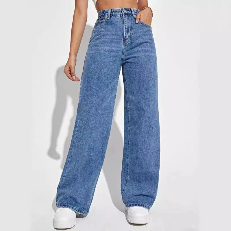 Women's Loose Denim Wide-Leg Pants