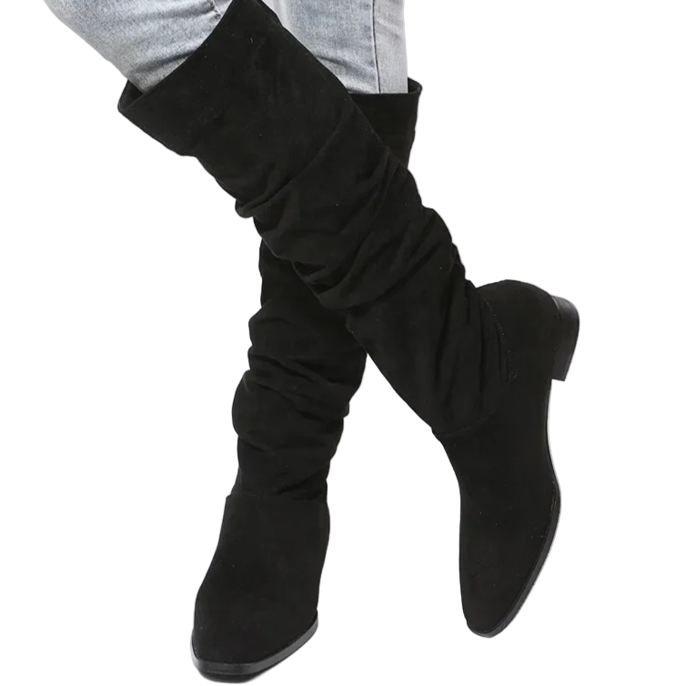 Women’s Knee-High Boots with Slouch and Flat Sole