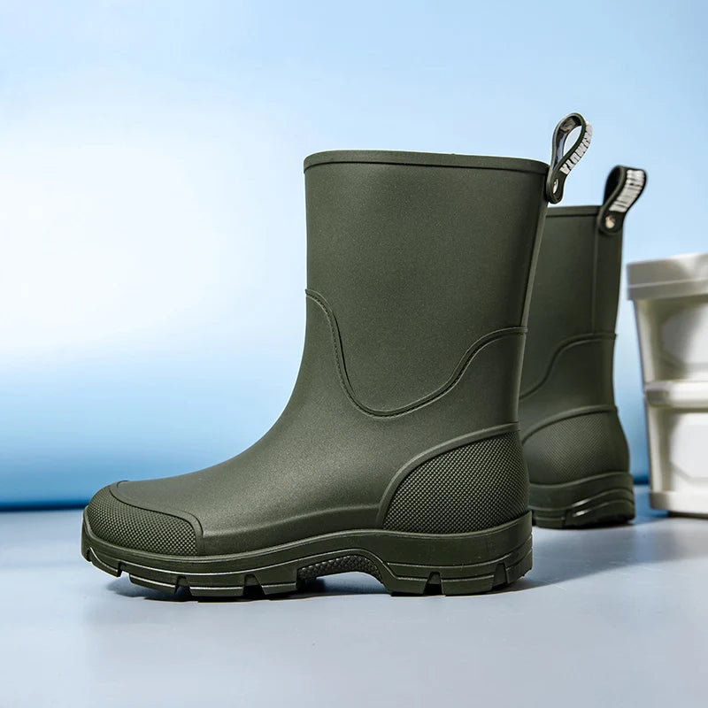 Women’s Mid-Calf Boots with Pull Tab and Treaded Sole