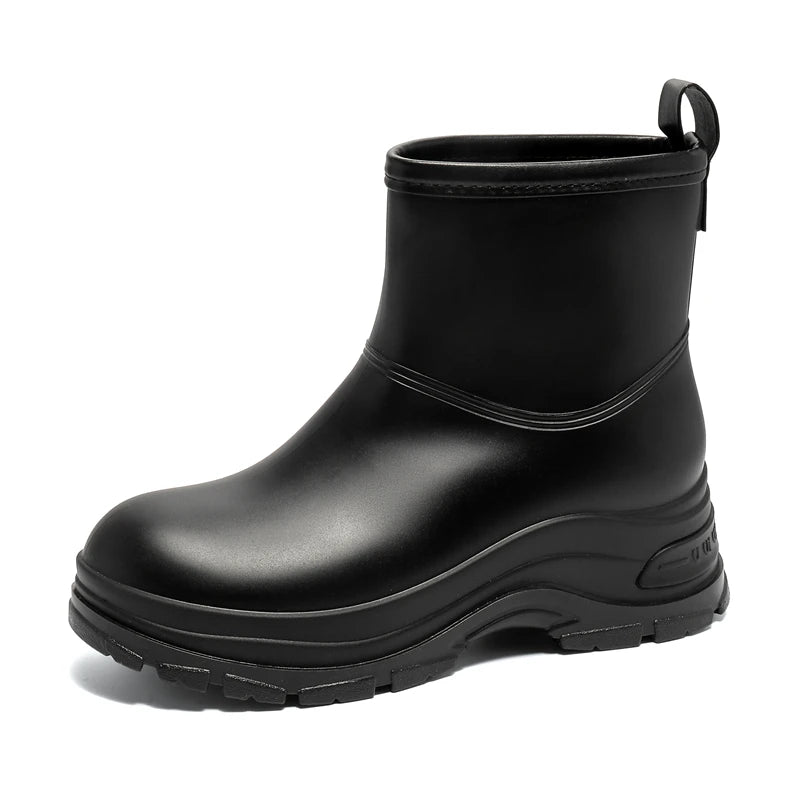 Women’s Mid-Calf Boots with Thick Sole and Pull Tab