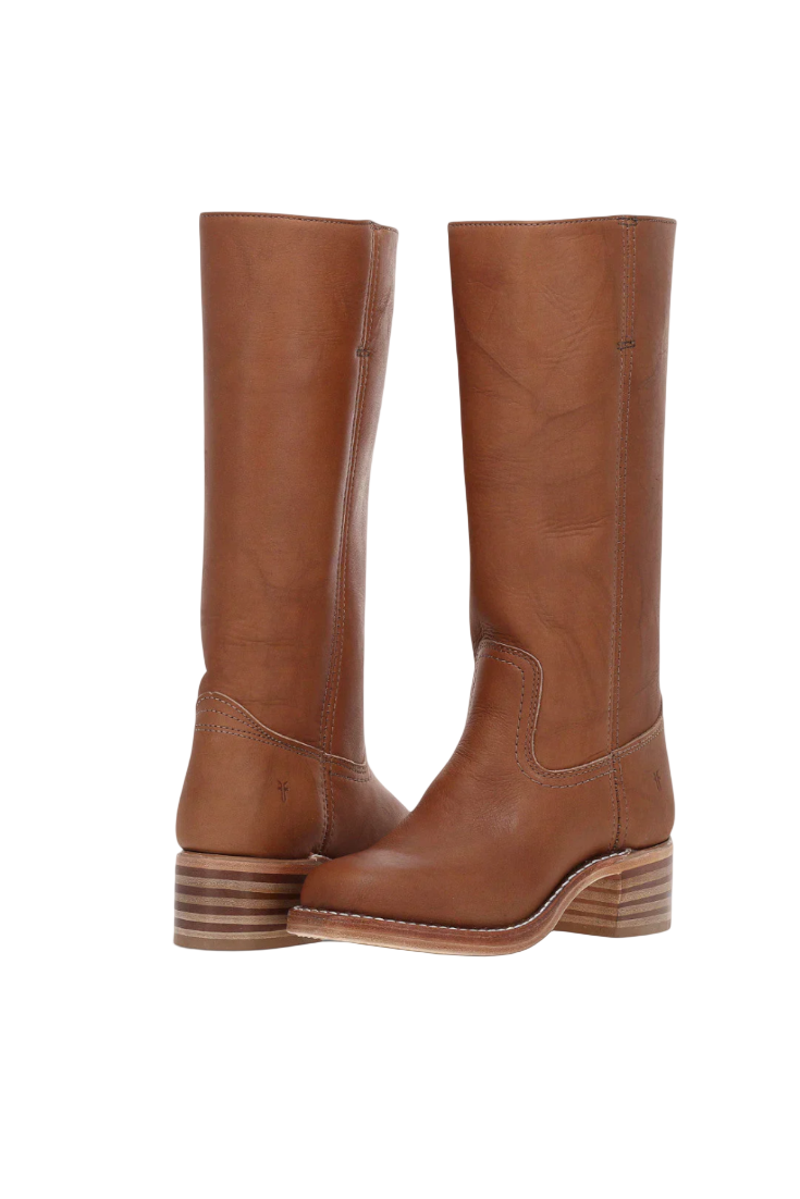 Women's Knee High Boots with Stacked Heel and Round Toe